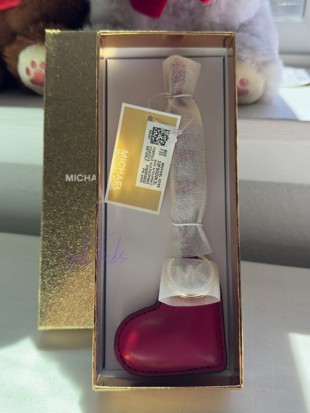 NWT ❤️Michael Kors Red Puffy Heart Leather Bag Charm